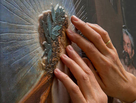 A 3D printed painting displayed at the Prado Museum in Madrid to provide a better visitor experience.