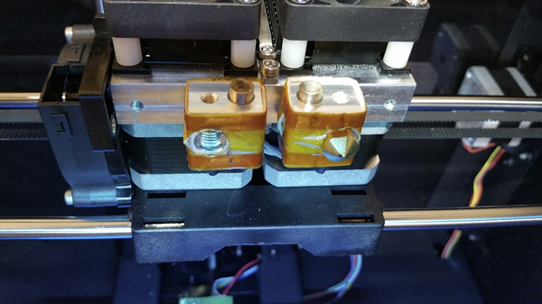 Filament jam and nozzle removed