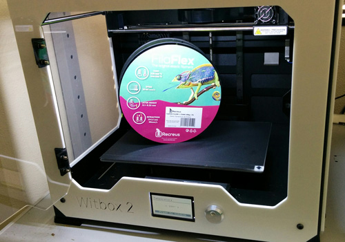 Recreus FilaFlex filament spool inside our bq Witbox 2.