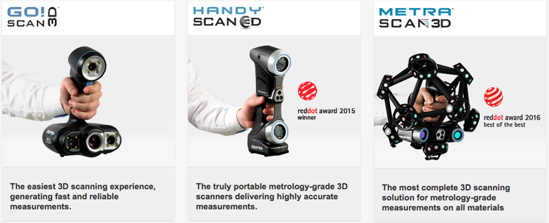 The Creaform portable 3D scanning solutions.