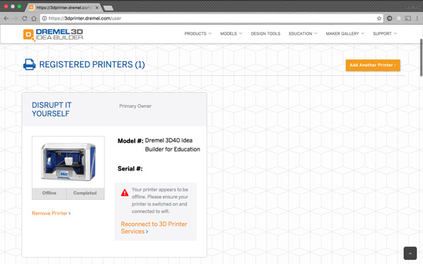 The Dremel 3D40 Idea Builder online interface.