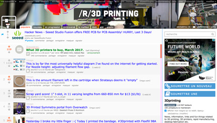 reddit with its 3D printing subreddit is a great discussion group for 3D printing enthusiasts.