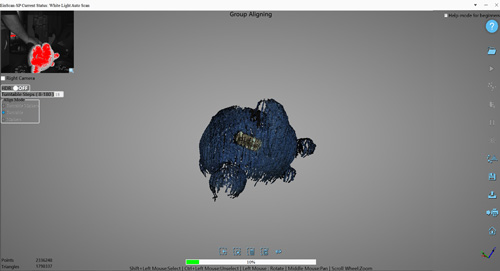 EinScan 3D software, used for the whole 3D scanning process.