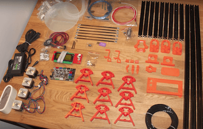 Unassembled Kossel Delta type 3D printer
