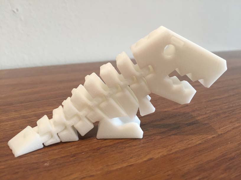 A Flexi Rex 3D printed with the Tiertime UP mini 2 ES.