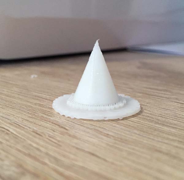 A small cone, our first print on the UP mini 2 ES.