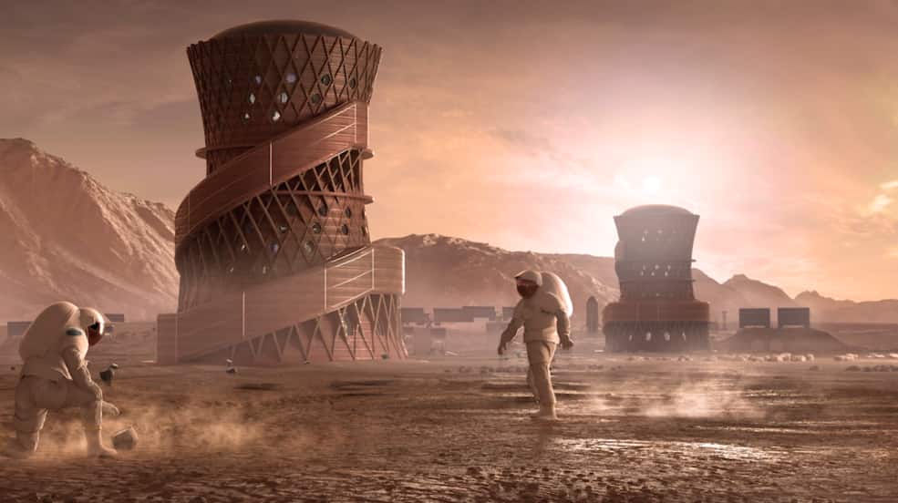 Projet maison imprimée en 3D sur Mars Apis Cor et SEArch+
