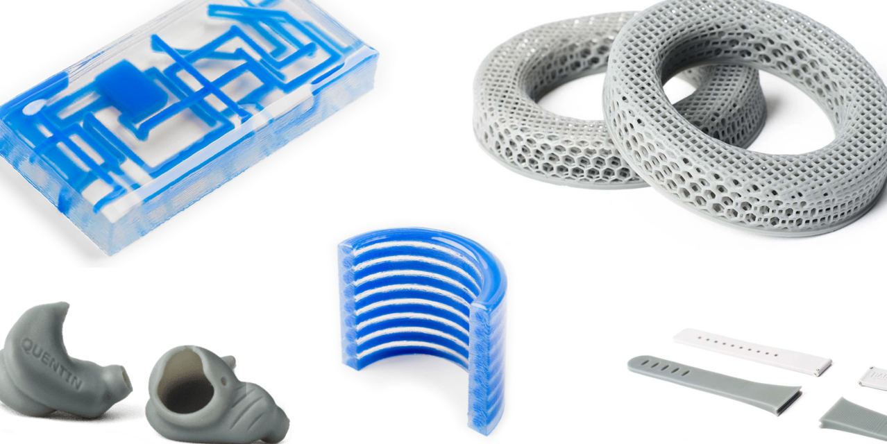 Exemples d'impression 3D de silicone